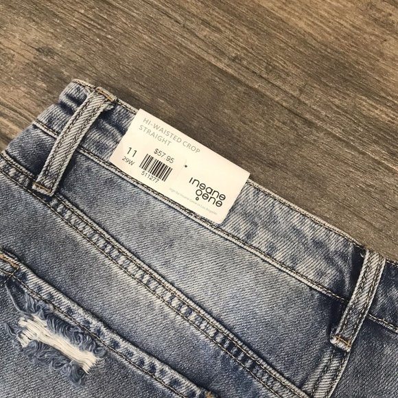 NWT Insane‎ Oene Jeans Womens 11/29w Hi-Waisted Straight Destroyed Cut Ankle $57 - Picture 11 of 11